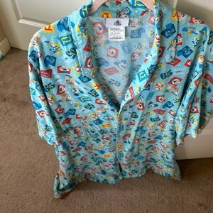 Disney parks mens xxl button up shirt like new disneyland 65 anniversary
